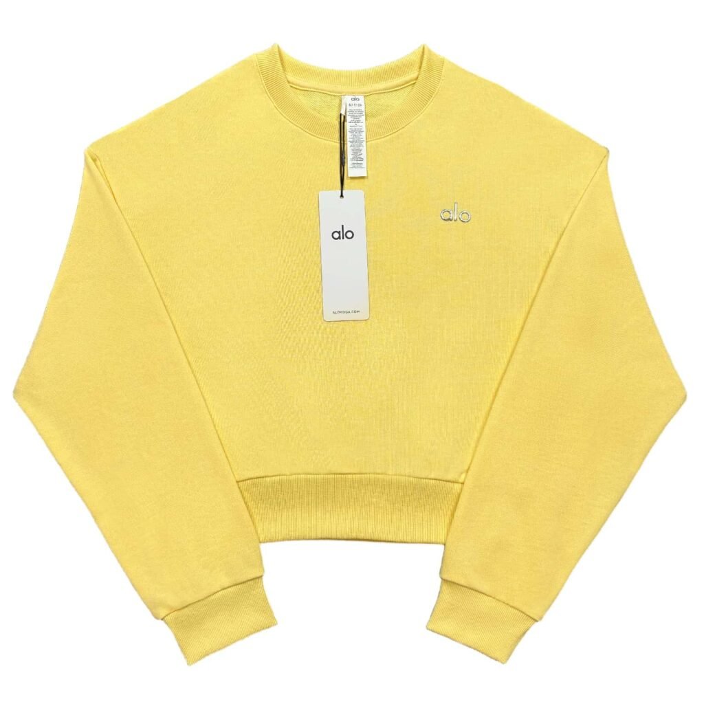 ALO YOGA-Cropped Sweatshirt/Lemon Yellow