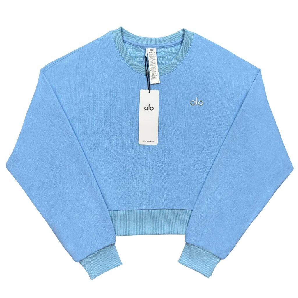 ALO YOGA-Cropped Sweatshirt/Crystal Blue