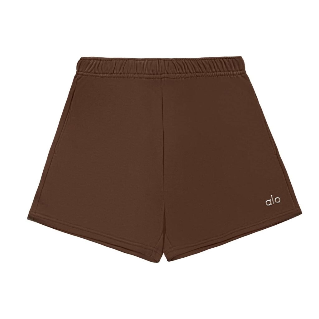 ALO YOGA-Cotton Shorts/Brown