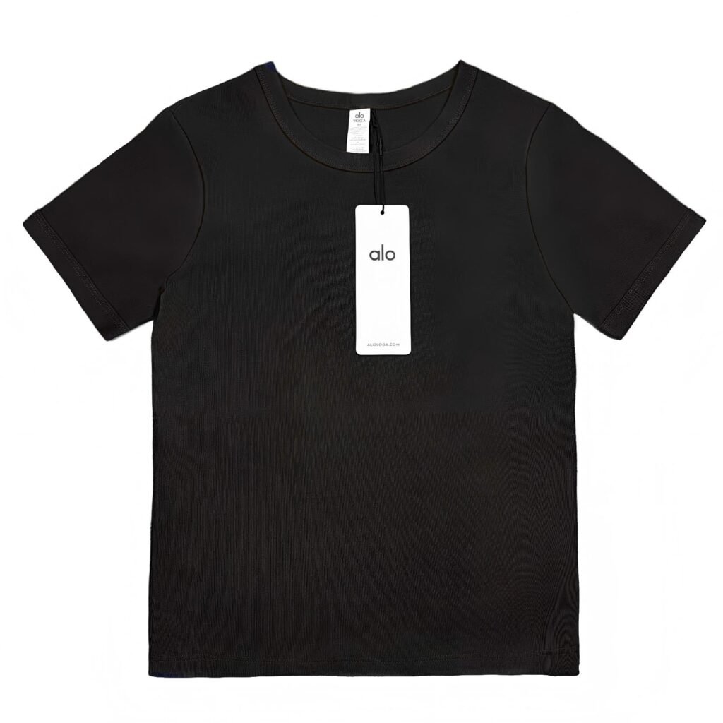 ALO YOGA-Back Logo Tee/Black